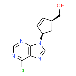 ChemSpider 2D Image | [(1S,4R)-4-(6-Chloro-9H-purin-9-yl)-2-cyclopenten-1-yl]methanol | C11H11ClN4O