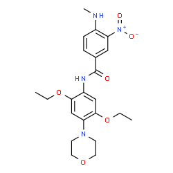 ChemSpider 2D Image | N-[2,5-Diethoxy-4-(4-morpholinyl)phenyl]-4-(methylamino)-3-nitrobenzamide | C22H28N4O6