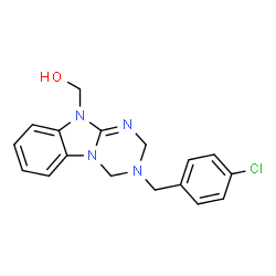 ChemSpider 2D Image | [3-(4-Chlorobenzyl)-3,4-dihydro[1,3,5]triazino[1,2-a]benzimidazol-10(2H)-yl]methanol | C17H17ClN4O