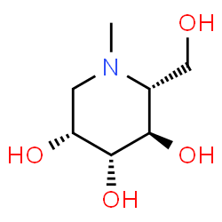 ChemSpider 2D Image | (2R,3R,4R,5R)-2-(Hydroxymethyl)-1-methyl-3,4,5-piperidinetriol | C7H15NO4