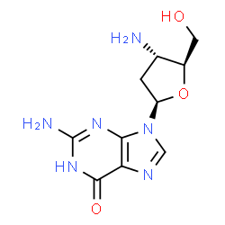 ChemSpider 2D Image | 3'-Amino-2',3'-dideoxyguanosine | C10H14N6O3
