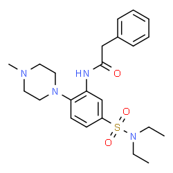 ChemSpider 2D Image | N-[5-(Diethylsulfamoyl)-2-(4-methyl-1-piperazinyl)phenyl]-2-phenylacetamide | C23H32N4O3S