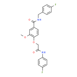 ChemSpider 2D Image | N-(4-Fluorobenzyl)-4-{2-[(4-fluorophenyl)amino]-2-oxoethoxy}-3-methoxybenzamide | C23H20F2N2O4