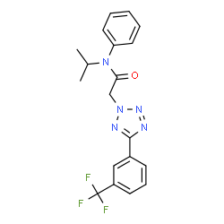 ChemSpider 2D Image | N-Isopropyl-N-phenyl-2-{5-[3-(trifluoromethyl)phenyl]-2H-tetrazol-2-yl}acetamide | C19H18F3N5O