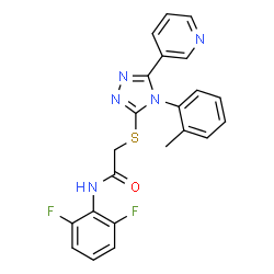 ChemSpider 2D Image | N-(2,6-Difluorophenyl)-2-{[4-(2-methylphenyl)-5-(3-pyridinyl)-4H-1,2,4-triazol-3-yl]sulfanyl}acetamide | C22H17F2N5OS
