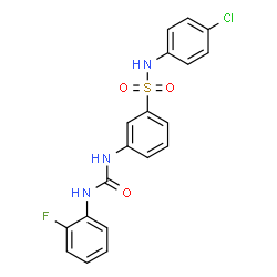 ChemSpider 2D Image | N-(4-Chlorophenyl)-3-{[(2-fluorophenyl)carbamoyl]amino}benzenesulfonamide | C19H15ClFN3O3S