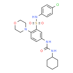 ChemSpider 2D Image | N-(4-Chlorophenyl)-5-[(cyclohexylcarbamoyl)amino]-2-(4-morpholinyl)benzenesulfonamide | C23H29ClN4O4S
