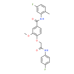 ChemSpider 2D Image | N-(5-Fluoro-2-methylphenyl)-4-{2-[(4-fluorophenyl)amino]-2-oxoethoxy}-3-methoxybenzamide | C23H20F2N2O4