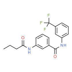 ChemSpider 2D Image | 3-(Butyrylamino)-N-[3-(trifluoromethyl)phenyl]benzamide | C18H17F3N2O2