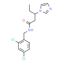 ChemSpider 2D Image | N-(2,4-Dichlorobenzyl)-3-(1H-imidazol-1-yl)pentanamide | C15H17Cl2N3O