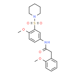 ChemSpider 2D Image | 2-(2-Methoxyphenyl)-N-[4-methoxy-3-(1-piperidinylsulfonyl)phenyl]acetamide | C21H26N2O5S