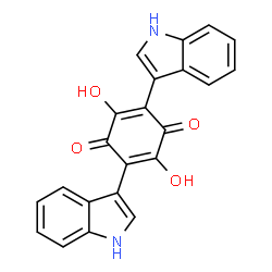 ChemSpider 2D Image | 2,5-Dihydroxy-3,6-di(1H-indol-3-yl)-1,4-benzoquinone | C22H14N2O4