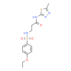 ChemSpider 2D Image | N~3~-[(4-Ethoxyphenyl)sulfonyl]-N-(5-methyl-1,3,4-thiadiazol-2-yl)-beta-alaninamide | C14H18N4O4S2