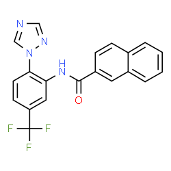ChemSpider 2D Image | N-[2-(1H-1,2,4-Triazol-1-yl)-5-(trifluoromethyl)phenyl]-2-naphthamide | C20H13F3N4O