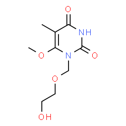 ChemSpider 2D Image | 1-((2-Hydroxyethoxy)methyl)-6-methoxythymine | C9H14N2O5