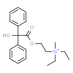 ChemSpider 2D Image | N,N-Diethyl-2-[2-hydroxy(diphenyl)acetoxy]-N-methylethanaminium | C21H28NO3