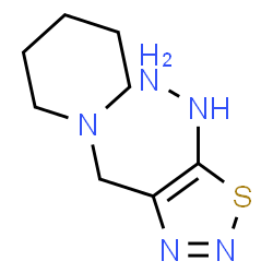ChemSpider 2D Image | 1-[(5-Hydrazino-1,2,3-thiadiazol-4-yl)methyl]piperidine | C8H15N5S