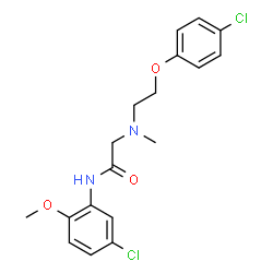 ChemSpider 2D Image | N-(5-Chloro-2-methoxyphenyl)-N~2~-[2-(4-chlorophenoxy)ethyl]-N~2~-methylglycinamide | C18H20Cl2N2O3
