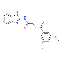 ChemSpider 2D Image | N-[2-(1H-Benzimidazol-2-ylamino)-2-oxoethyl]-3,5-dimethoxybenzamide | C18H18N4O4