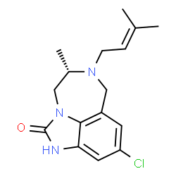 ChemSpider 2D Image | (5S)-9-chloro-5-methyl-6-(3-methylbut-2-en-1-yl)-4,5,6,7-tetrahydroimidazo[4,5,1-jk][1,4]benzodiazepin-2-ol | C16H20ClN3O