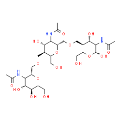 ChemSpider 2D Image | N-[(2R,4R,5S)-2-({[(3S,4S,6R)-5-Acetamido-6-({[(3S,4S,6R)-5-acetamido-4,6-dihydroxy-2-(hydroxymethyl)tetrahydro-2H-pyran-3-yl]methoxy}methyl)-4-hydroxy-2-(hydroxymethyl)tetrahydro-2H-pyran-3-yl]methox
y}methyl)-4,5-dihydroxy-6-(hydroxymethyl)tetrahydro-2H-pyran-3-yl]acetamide | C28H49N3O16
