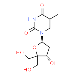 ChemSpider 2D Image | 4'-Hydroxymethylthymidine | C11H16N2O6