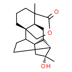 ChemSpider 2D Image | (8alpha,9xi,10alpha,13alpha,16beta)-16-Hydroxy-18,20-epoxykauran-18-one | C20H30O3