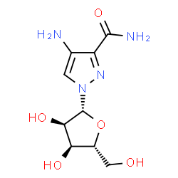 ChemSpider 2D Image | 4-Amino-1-(beta-D-ribofuranosyl)-1H-pyrazole-3-carboxamide | C9H14N4O5