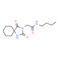 ChemSpider 2D Image | N-Butyl-2-(2,4-dioxo-1,3-diazaspiro[4.5]dec-3-yl)acetamide | C14H23N3O3