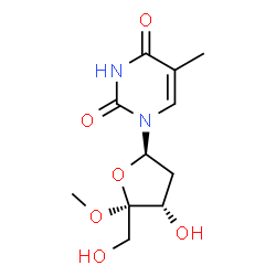 ChemSpider 2D Image | 4'-Methoxythymidine | C11H16N2O6