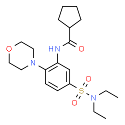 ChemSpider 2D Image | N-[5-(Diethylsulfamoyl)-2-(4-morpholinyl)phenyl]cyclopentanecarboxamide | C20H31N3O4S