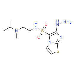 ChemSpider 2D Image | 6-Hydrazino-N-{2-[isopropyl(methyl)amino]ethyl}imidazo[2,1-b][1,3]thiazole-5-sulfonamide | C11H20N6O2S2