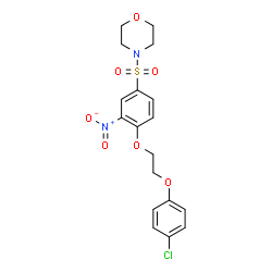 ChemSpider 2D Image | 4-({4-[2-(4-Chlorophenoxy)ethoxy]-3-nitrophenyl}sulfonyl)morpholine | C18H19ClN2O7S