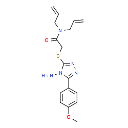 ChemSpider 2D Image | N,N-Diallyl-2-{[4-amino-5-(4-methoxyphenyl)-4H-1,2,4-triazol-3-yl]sulfanyl}acetamide | C17H21N5O2S