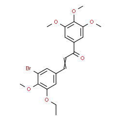 ChemSpider 2D Image | 3-(3-Bromo-5-ethoxy-4-methoxyphenyl)-1-(3,4,5-trimethoxyphenyl)-2-propen-1-one | C21H23BrO6