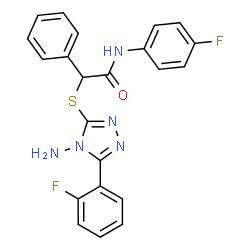ChemSpider 2D Image | 2-{[4-Amino-5-(2-fluorophenyl)-4H-1,2,4-triazol-3-yl]sulfanyl}-N-(4-fluorophenyl)-2-phenylacetamide | C22H17F2N5OS