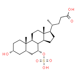 ChemSpider 2D Image | (3alpha,5beta,7alpha,8xi)-3-Hydroxy-7-(sulfooxy)cholan-24-oic acid | C24H40O7S
