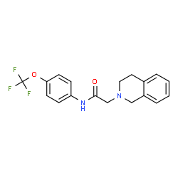 ChemSpider 2D Image | 2-(3,4-Dihydro-2(1H)-isoquinolinyl)-N-[4-(trifluoromethoxy)phenyl]acetamide | C18H17F3N2O2
