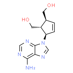 ChemSpider 2D Image | 9-(c-4,t-5-Bishydroxymethylcyclopent-2-en-r-1-yl)-9H-adenine | C12H15N5O2