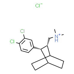 ChemSpider 2D Image | [(2R,3S)-3-(3,4-Dichlorophenyl)bicyclo[2.2.2]oct-2-yl]-N,N-dimethylmethanaminium chloride | C17H24Cl3N