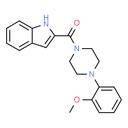 ChemSpider 2D Image | 1H-Indol-2-yl[4-(2-methoxyphenyl)-1-piperazinyl]methanone | C20H21N3O2