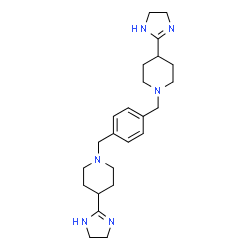 ChemSpider 2D Image | 1,4-Bis[[4-(2-imidazolinyl)-1-piperidinyl]methyl]benzene | C24H36N6