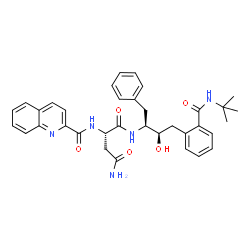 ChemSpider 2D Image | N~1~-{(2S,3R)-4-[2-(tert-butylcarbamoyl)phenyl]-3-hydroxy-1-phenylbutan-2-yl}-N~2~-(quinolin-2-ylcarbonyl)-L-aspartamide | C35H39N5O5