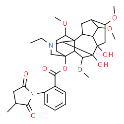 ChemSpider 2D Image | 20-Ethyl-7,8-dihydroxy-1,6,14,16-tetramethoxyaconitan-4-yl 2-(3-methyl-2,5-dioxo-1-pyrrolidinyl)benzoate | C36H48N2O10