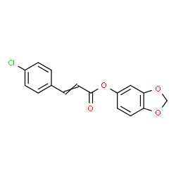 ChemSpider 2D Image | 1,3-Benzodioxol-5-yl 3-(4-chlorophenyl)acrylate | C16H11ClO4