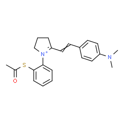 ChemSpider 2D Image | 1-[2-(Acetylsulfanyl)phenyl]-5-{2-[4-(dimethylamino)phenyl]vinyl}-3,4-dihydro-2H-pyrrolium | C22H25N2OS