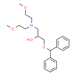 ChemSpider 2D Image | 1-[Bis(2-methoxyethyl)amino]-3-(diphenylmethoxy)-2-propanol | C22H31NO4