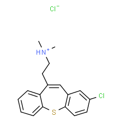 ChemSpider 2D Image | 2-(2-Chlorodibenzo[b,f]thiepin-10-yl)-N,N-dimethylethanaminium chloride | C18H19Cl2NS
