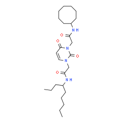 ChemSpider 2D Image | N3-Cyclooctyl-2,4-dioxo-N1-(1-propylhexyl)-1,3(2H,4H)-pyrimidinediacetamide | C25H42N4O4