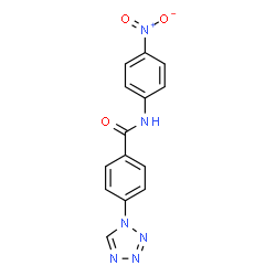 ChemSpider 2D Image | N-(4-Nitrophenyl)-4-(1H-tetrazol-1-yl)benzamide | C14H10N6O3
